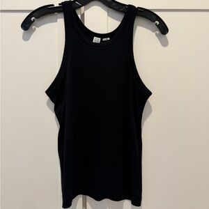 Toteme Black Ribbed Tank Top